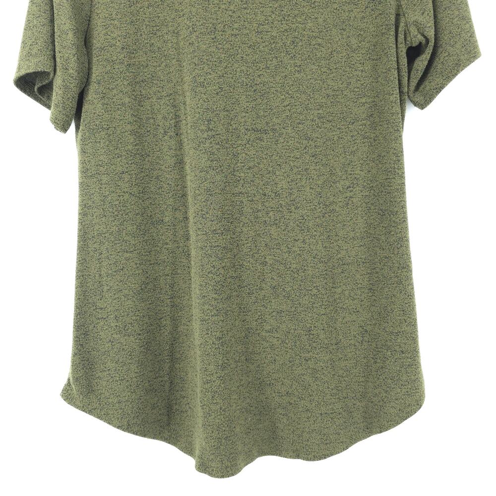 Old Navy Luxe Essential Basic Tee Olive Green Speckeled Stretchy Rounded Hem M - Picture 7 of 9